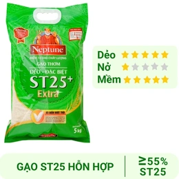 Gạo thơm ST25 Neptune dẻo đặc biệt túi 5kg
