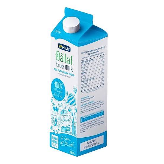 Sữa tươi Vinamilk Đà Lạt ít đường hộp 1L